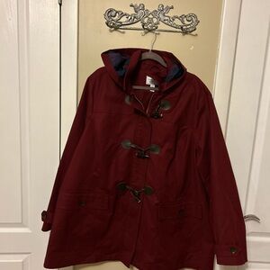 Stylish Burgundy Toggle Coat